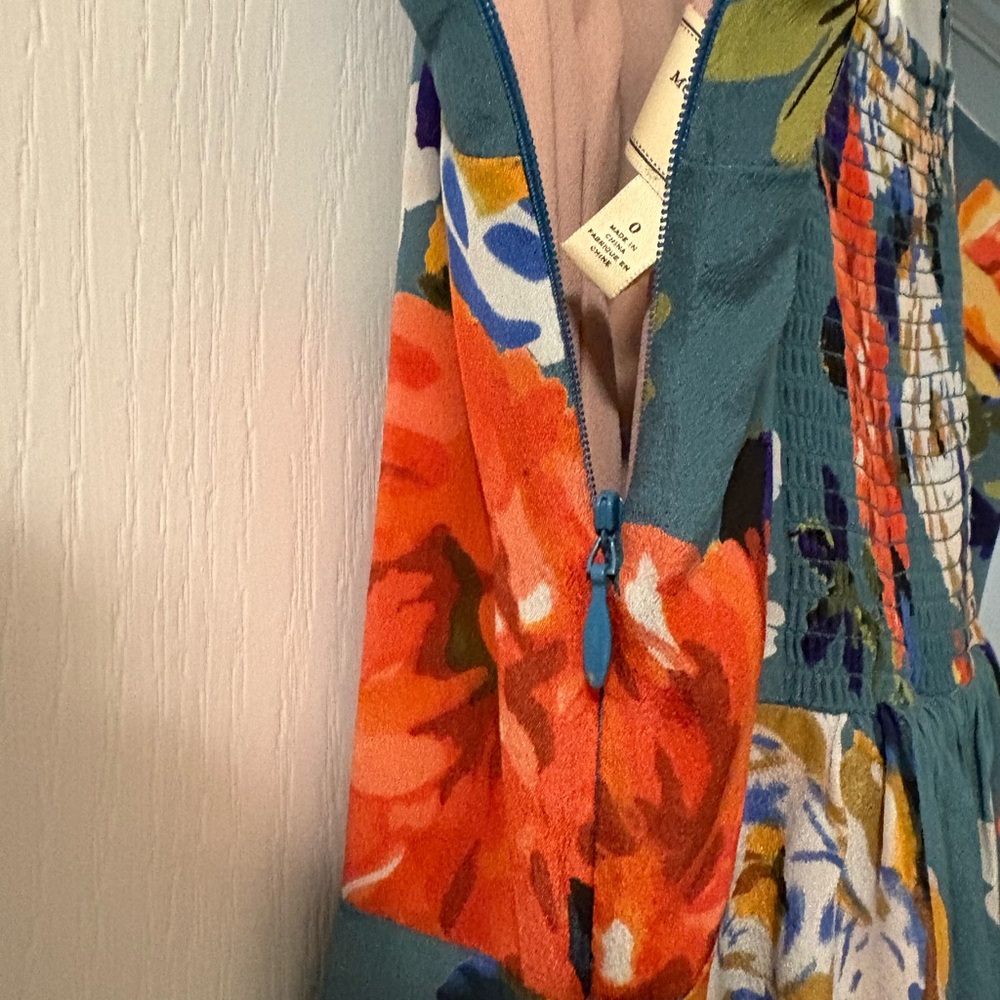 Moulinette Soeurs Teal Floral Dress - Picture 6 of 13
